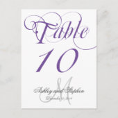 Carte de numéro de tableau du Mariage de monogramm (Devant)