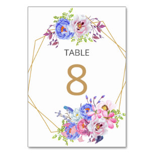 Carte de numéro de tableau du Mariage de trame or