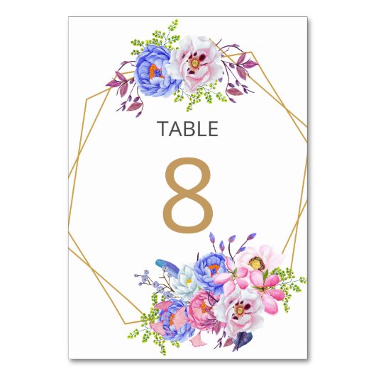 Carte de numéro de tableau du Mariage de trame or  (Par défaut)