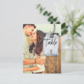 Carte de numéro de tableau du Mariage photo Rustic (Debout devant)