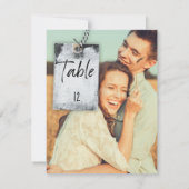 Carte de numéro de tableau du Mariage photo Rustic (Dos)