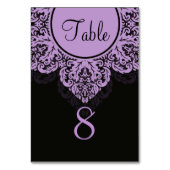 Carte de numéro de tableau en dentelle noire et vi (Dos)