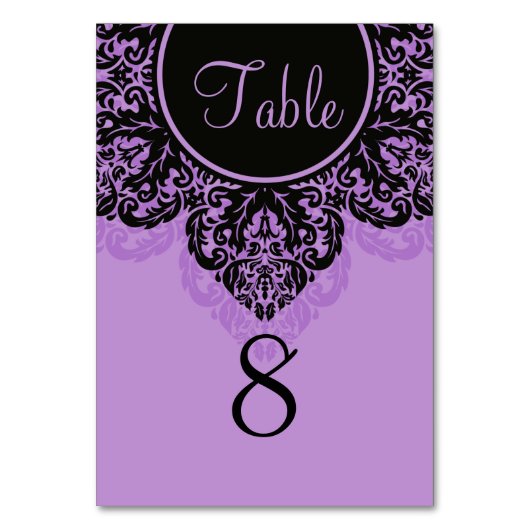 Carte de numéro de tableau en dentelle noire et vi (Par défaut)