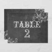 Carte de numéro de tableau floral de tableau de bo (Devant / Derrière)