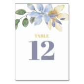 Carte de numéro de tableau florale élégante couleu (Dos)