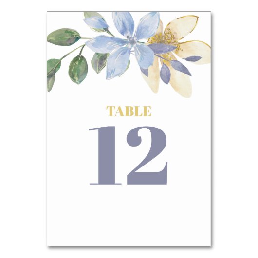 Carte de numéro de tableau florale élégante couleu (Par défaut)