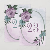 carte de numéro de tableau géométrique de fleurs b (Devant / Derrière)