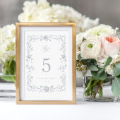 Carte de numéro de tableau Mariage de monogramme d