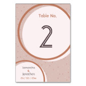 Carte de numéro de tableau Mariage des points et c (Dos)