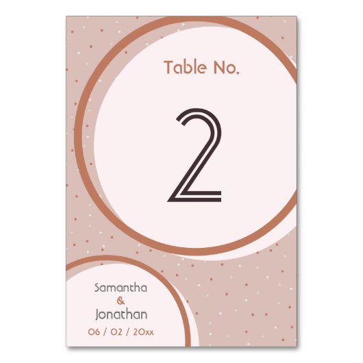 Carte de numéro de tableau Mariage des points et c (Dos)