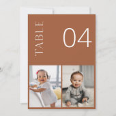 Carte de numéro de tableau photo SIENNA pour enfan (Devant)