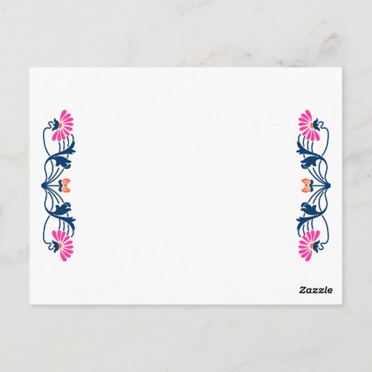 Carte de numéro de tableau pour les fleurs et les  (Dos)