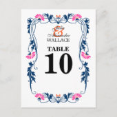 Carte de numéro de tableau pour les fleurs et les  (Devant)