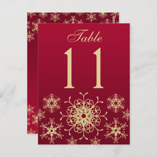 Carte de numéro de tableau rouge, Parties scintill (Devant / Derrière)