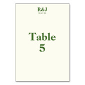 Carte de numéro de tableau simple moderne Mariage  (Dos)