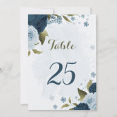 carte de numéro du tableau des fleurs bleu clair m (Devant)