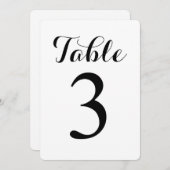 Carte de numéros de table 3 | Écriture moderne | C (Devant / Derrière)