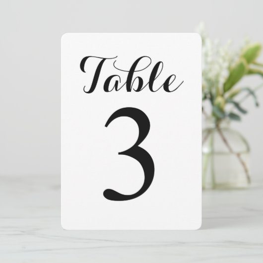 Carte de numéros de table 3 | Écriture moderne | C (Debout devant)
