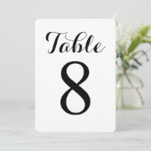 Carte de numéros de table 8 | Table 8 Moderne Scri (Debout devant)
