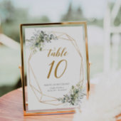 Carte de numéros de table d'anniversaire de verdur