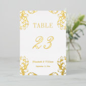 Carte de numéros de table en damasquinage à plaqua (Debout devant)