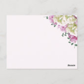 Carte de numérotation de table florale aux pivoine (Dos)