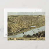 Carte de Omaha Nebraska vue d'oiseau (1868) (Devant / Derrière)