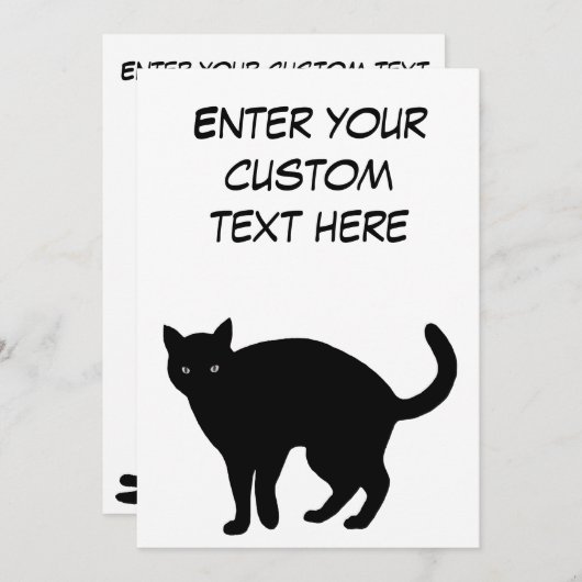 Carte de page unique pour chat noir (Devant / Derrière)
