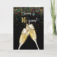 Carte de pain au champagne 10e anniversaire