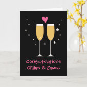 Carte de pain grillé de champagne de félicitations (Fleur jaune)