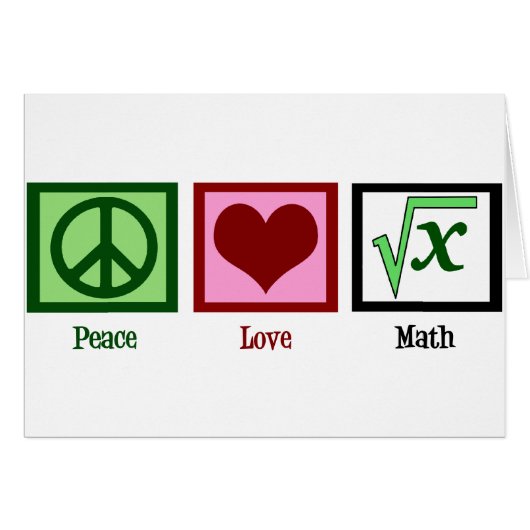 Carte de paix d'amour de maths (Devant horizontal)