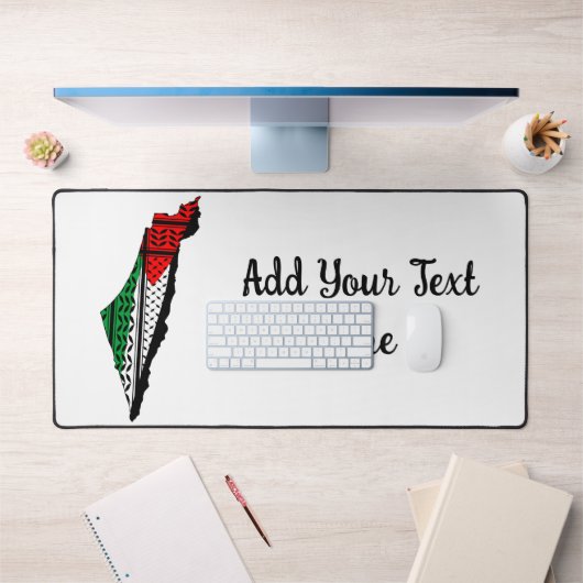 Carte de Palestine avec drapeau et Motif Keffiyeg (Bureau 1)