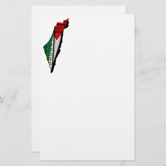 Carte de Palestine avec drapeau et Motif Keffiyeg (Devant / Derrière)