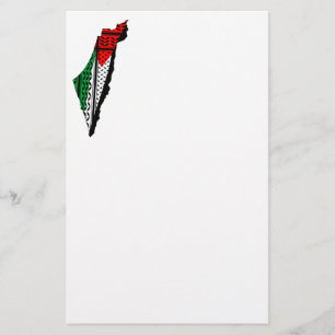 Carte de Palestine avec drapeau et Motif Keffiyeg