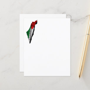 Carte de Palestine avec drapeau et Motif Keffiyeg