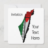 Carte de Palestine avec drapeau et Motif Keffiyeg (Devant)