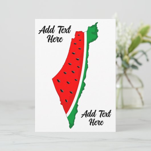 Carte de Palestine Watermelon Symbole de la libert (Debout devant)