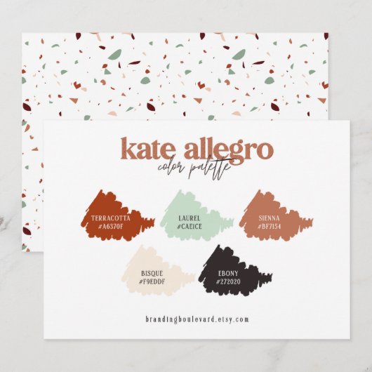 Carte de palette de couleurs beige Terre de Sienne (Devant / Derrière)