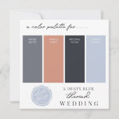 Carte de palette de couleurs Bleu Poussiéreux Rose (Devant)