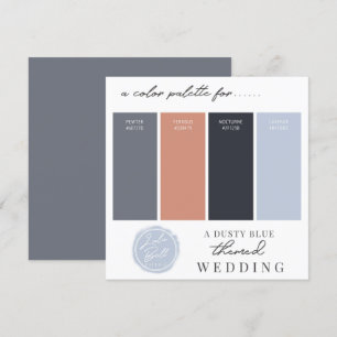 Carte de palette de couleurs Bleu Poussiéreux Rose