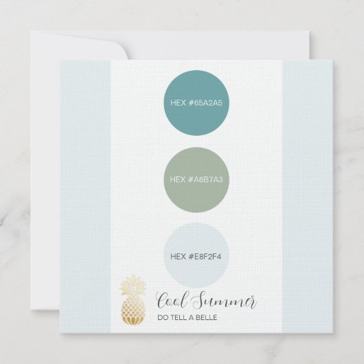 Carte de palette de couleurs cool été (Devant)