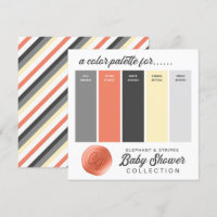 Carte de palette de couleurs de baby shower Orange