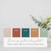 Carte de palette de couleurs de mariage automnal e (Debout devant)