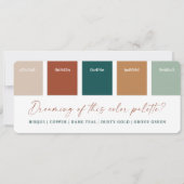 Carte de palette de couleurs de mariage automnal e (Devant)