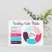 Carte de Palette de Couleurs de Mariage avec Codes (Debout devant)