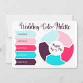 Carte de Palette de Couleurs de Mariage avec Codes (Devant)