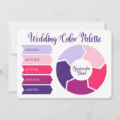 Carte de Palette de Couleurs de Mariage avec Codes (Devant)