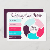 Carte de palette de couleurs de mariage avec codes (Devant / Derrière)