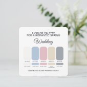 Carte de Palette de Couleurs de Mariage Bleu Clair (Debout devant)