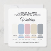 Carte de Palette de Couleurs de Mariage Bleu Clair (Devant)